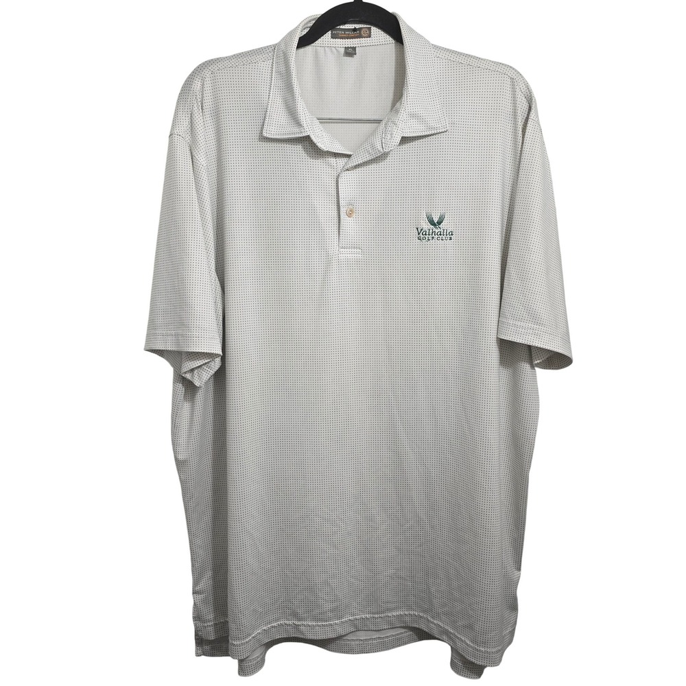 Peter Millar Valhalla Golf Club Polo Shirt Mens XL Summer Comfort White Green